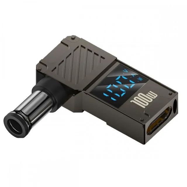 Main image of WRIARICH Type-C USB-C Input to DC 6.0x4.4mm Jack Smart LED Display 100W Output Power 20V 5A PD Charge 65W Adapter for Laptop