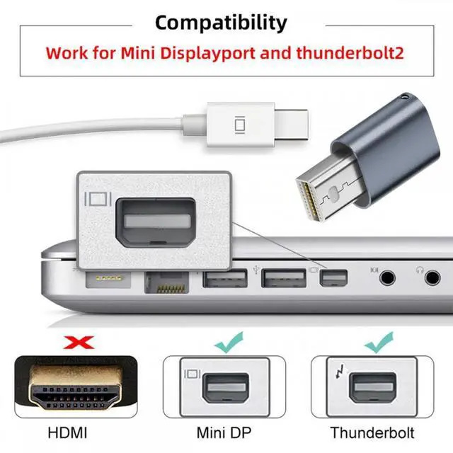 Alt view image 3 of 7 - WRIARICH Cable Mini-DP Virtual Display Adapter Mini Displayport Dummy Plug Headless Ghost Emulator 4K@17hz with LED Light Blue