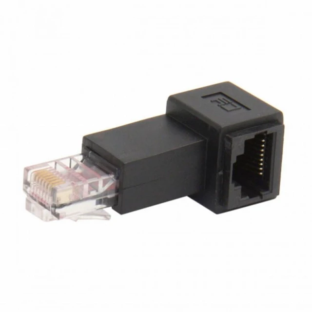 Main image of WRIARICH Left Angled 90 Degree 8P8C FTP STP UTP Cat 5e Male to Female Lan Ethernet Network Extension Adapter
