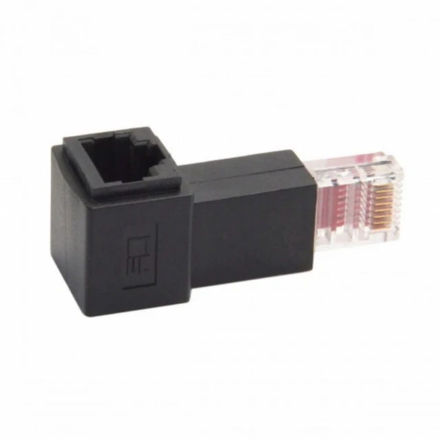 Alt view image 2 of 6 - WRIARICH Left Angled 90 Degree 8P8C FTP STP UTP Cat 5e Male to Female Lan Ethernet Network Extension Adapter