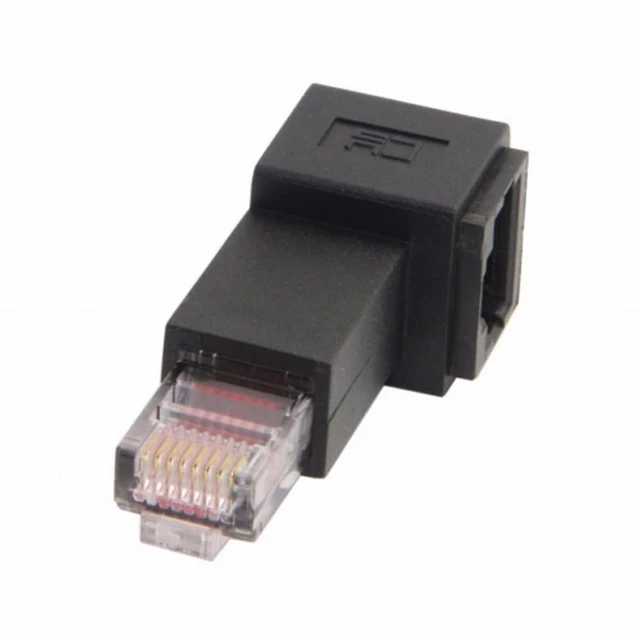 Alt view image 5 of 6 - WRIARICH Left Angled 90 Degree 8P8C FTP STP UTP Cat 5e Male to Female Lan Ethernet Network Extension Adapter