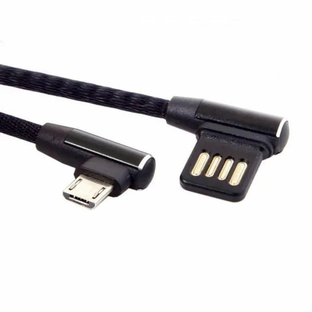 Alt view image 3 of 7 - WRIARICH Micro USB 5Pin to Left Right Angled 90 Degree USB 2.0 Data Cable with Sleeve for Tablet Phone 15cm