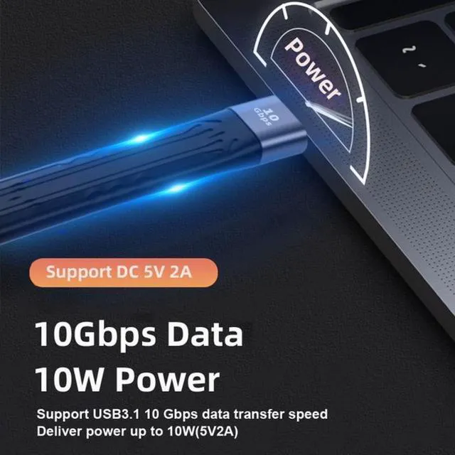 Alt view image 4 of 7 - WRIARICH 10Gbps USB 3.1 Type-C Female to USB3.0 Type A Male Flat Slim FPC Data Cable 13cm for Laptop Phone
