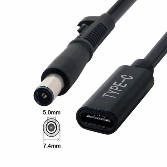 Alt view image 2 of 5 - WRIARICH PD Power Type-C USB-C Female Input to DC 7.4*5.0mm Power PD Charge Cable fit for Laptop 18-20V