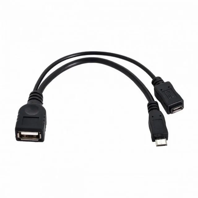 Alt view image 6 of 7 - WRIARICH Black Color Micro USB 2.0 OTG Host Flash Disk Cable with Micro USB power for Galaxy S3 i9300 S4 i9500 Note2 N7100 Note3 N9000 S5 i9600