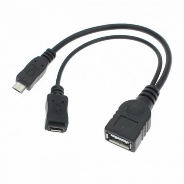 Alt view image 7 of 7 - WRIARICH Black Color Micro USB 2.0 OTG Host Flash Disk Cable with Micro USB power for Galaxy S3 i9300 S4 i9500 Note2 N7100 Note3 N9000 S5 i9600