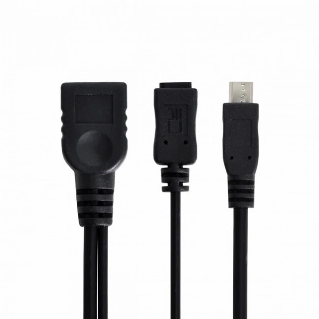 Alt view image 5 of 7 - WRIARICH Black Color Micro USB 2.0 OTG Host Flash Disk Cable with Micro USB power for Galaxy S3 i9300 S4 i9500 Note2 N7100 Note3 N9000 S5 i9600