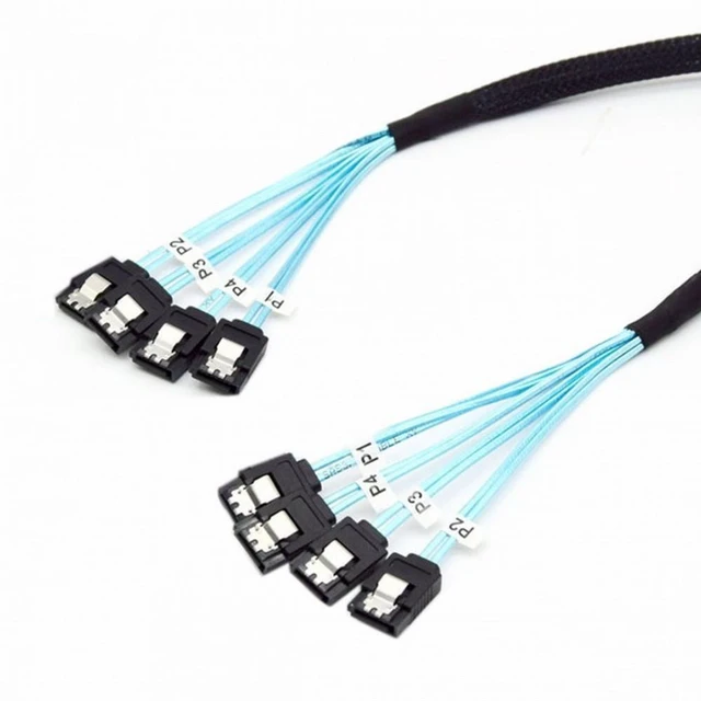 Main image of WRIARICH Internal SAS 4 SATA Host to 4 SATA 7pin Target Hard Disk 6Gbps Data Server Raid Cable 50cm