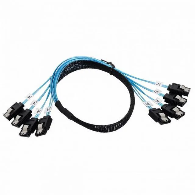 Alt view image 2 of 7 - WRIARICH Internal SAS 4 SATA Host to 4 SATA 7pin Target Hard Disk 6Gbps Data Server Raid Cable 50cm