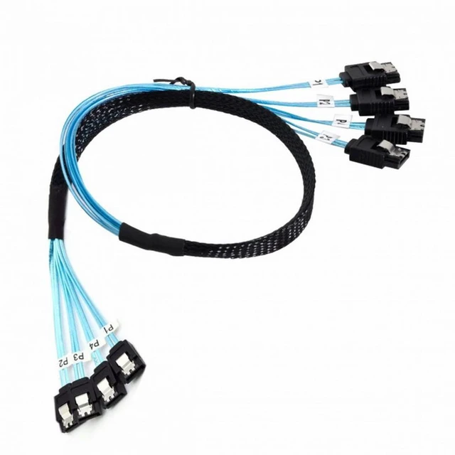 Alt view image 3 of 7 - WRIARICH Internal SAS 4 SATA Host to 4 SATA 7pin Target Hard Disk 6Gbps Data Server Raid Cable 50cm
