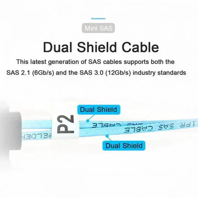 Alt view image 7 of 7 - WRIARICH Internal SAS 4 SATA Host to 4 SATA 7pin Target Hard Disk 6Gbps Data Server Raid Cable 50cm