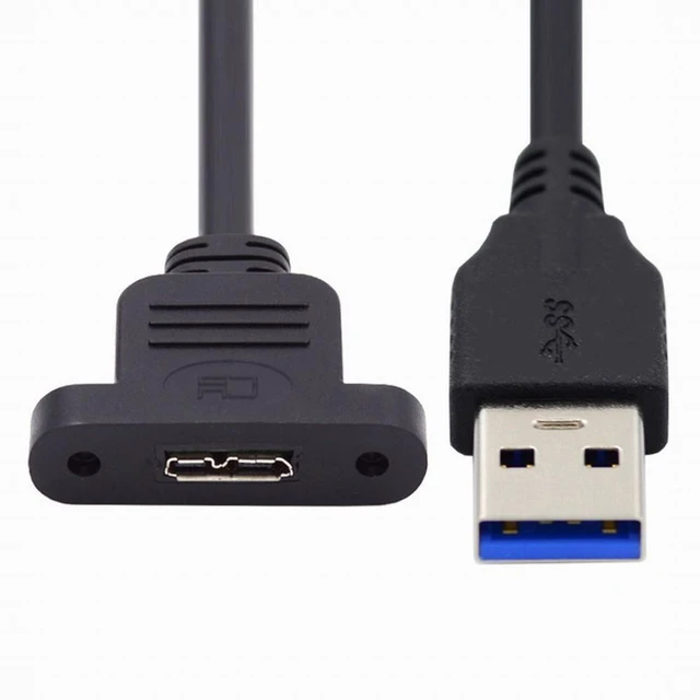 Main image of WRIARICH Type-A USB 3.0 Male to Micro 3.0 Type-B Female Screw Mount Type Extension Cable 5Gbps