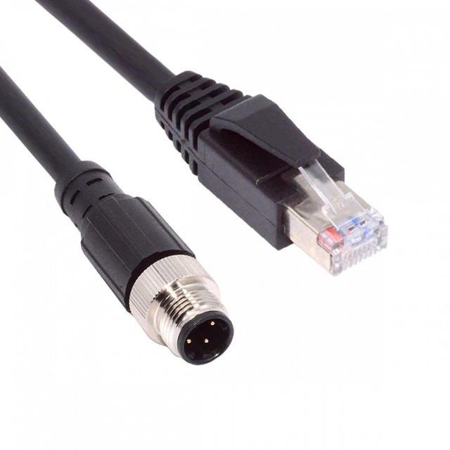 Main image of WRIARICH M12 Type-D D-coded 4Pin Male to RJ45 Cat5e Male Cable Lan Ethernet Network Industrial Applications IP67 Patch Cord