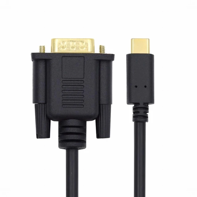 Alt view image 2 of 7 - WRIARICH USB 3.1 Type-C USB-C Source to VGA RGB 1080P Displays Male Monitor Cable for Laptop 1.8m