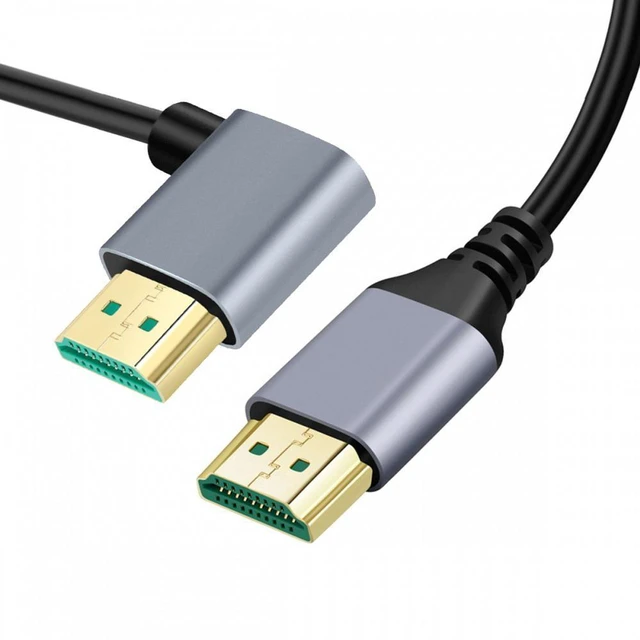 Main image of WRIARICH 0.5M HDMI 2.1 Ultra Thin HDTV Cable 8K 4K Hyper Super Flexible Slim Cord Left Angled 90 Degree Type-A Male to Male for Computer HDTV