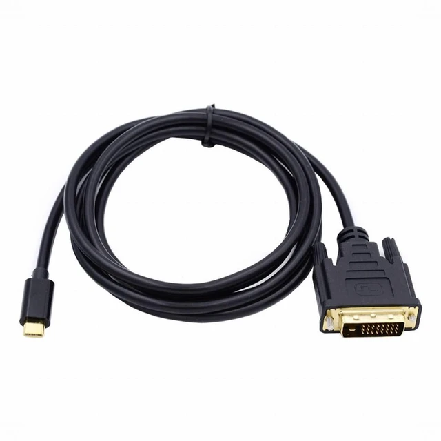 Alt view image 3 of 7 - WRIARICH USB 3.1 Type-C USB-C Source to DVI 1080P 60hz Displays Male Monitor Cable for Laptop 1.8m