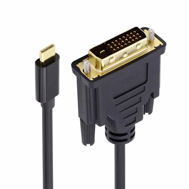 Alt view image 2 of 7 - WRIARICH USB 3.1 Type-C USB-C Source to DVI 1080P 60hz Displays Male Monitor Cable for Laptop 1.8m