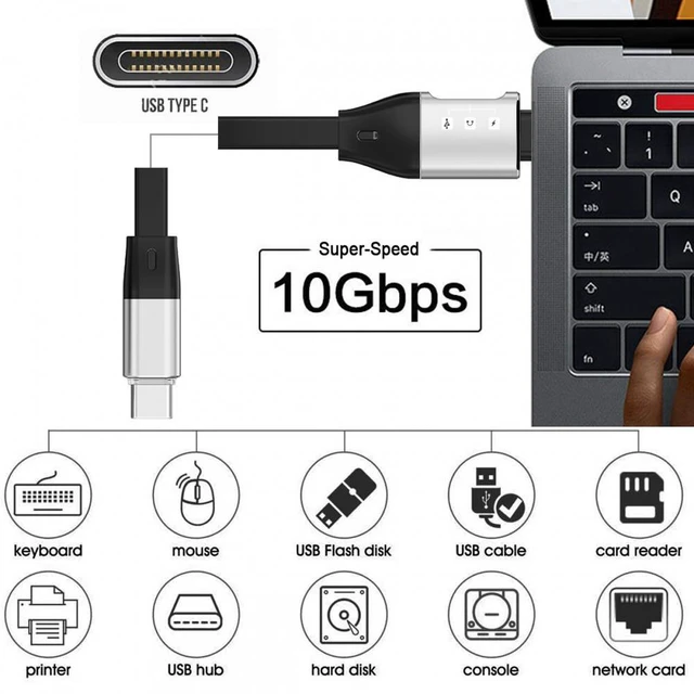 Alt view image 5 of 7 - WRIARICH Type-C USB-C Male to Male USB 3.1 10Gbps & PD OTG Audio Female Port Flat Slim FPC Data Cable for Laptop Phone