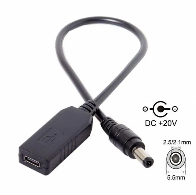 Main image of WRIARICH USB 3.1 Type-C USB-C to DC 20V 5.5 2.5mm 2.1mm Power Plug PD Emulator Trigger Charge Cable for Laptop