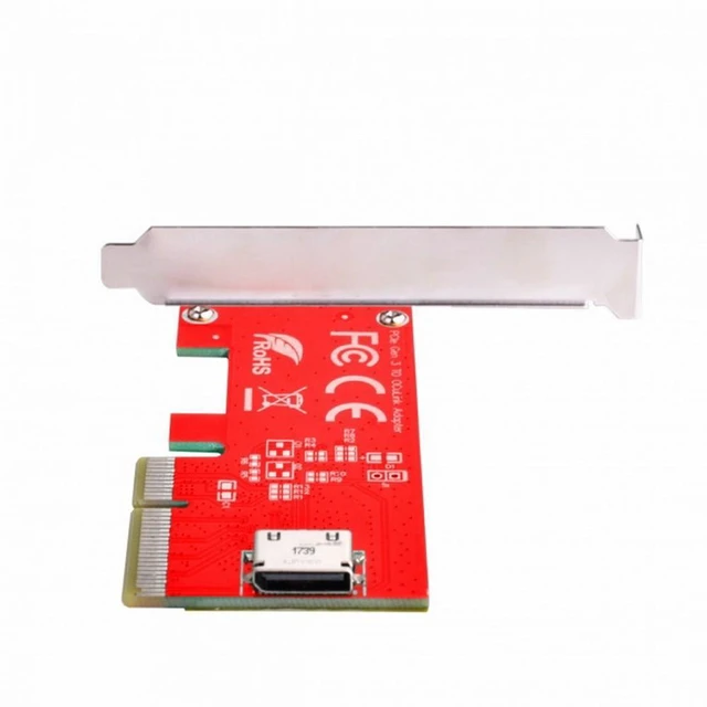 Alt view image 2 of 7 - WRIARICH PCI-E 3.0 Express 4.0 x4 to Oculink Internal SFF-8612 SFF-8611 Host Adapter for PCIe SSD with Bracket