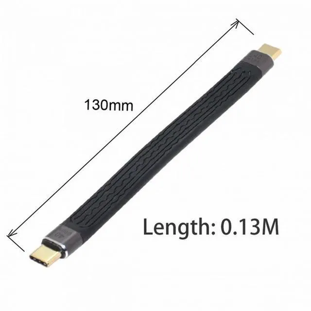 Alt view image 6 of 7 - WRIARICH Type-C USB-C Male to Male USB4 40Gbps 100W 8K Flat Slim FPC Data Cable 13cm for Laptop Phone