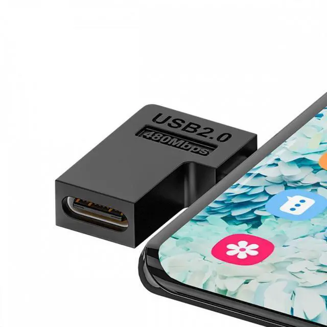 Alt view image 4 of 7 - WRIARICH 4pcs/lot USB-C USB2.0 Type-C Female to Micro USB Male Power Data Adapter 90 Degree Right Angled Type