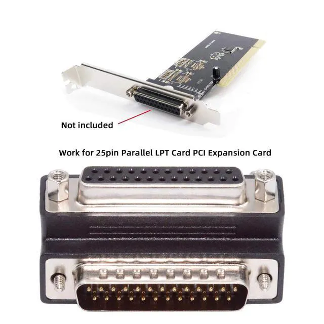Alt view image 2 of 7 - WRIARICH Cable DSUB Parallel LPT AES/EBU DB25pin Male Nut to Female Screw Extension Adapter DB Connector Up 90 Degree Angled