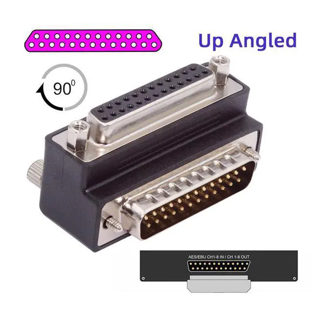 Alt view image 5 of 7 - WRIARICH Cable DSUB Parallel LPT AES/EBU DB25pin Male Nut to Female Screw Extension Adapter DB Connector Up 90 Degree Angled