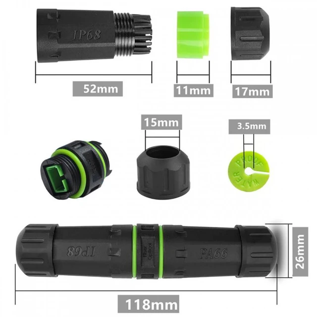 Alt view image 5 of 7 - WRIARICH M20 Locking IP68 Waterproof SC Female to SC Female Singlemode Fiber Optic Patch Internet Networking Extension Adapter Coupler