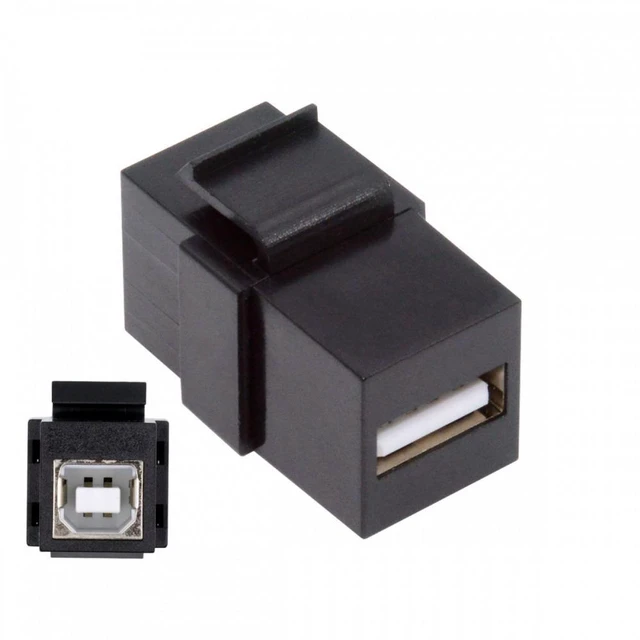 Main image of WRIARICH USB2.0 A Female to Type-B Female Extension Keystone Jack Coupler Adapter for Wall Plate Panel USB Cable