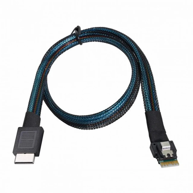 Alt view image 2 of 7 - WRIARICH OcuLink PCIe PCI-Express SFF-8611 4i to SFF-8654 Slimline SSD Data Active Cable 50cm