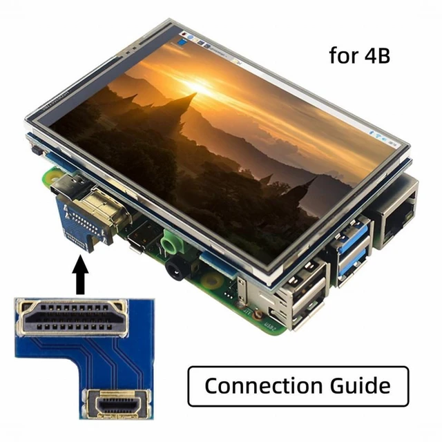 Alt view image 6 of 7 - WRIARICH 2pcs/set HDMI to Micro HDMI Type A to Type-D Male Connector Socket for Raspberry PI 3B/3B+/4B Opposite U Shape Back Angled