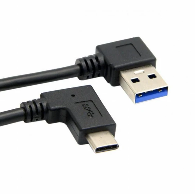 Main image of WRIARICH Reversible USB 3.1 USB-C Angled to 90 Degree Right Angled USB 3.0 Cable for Laptop Tablet Phone (30cm)