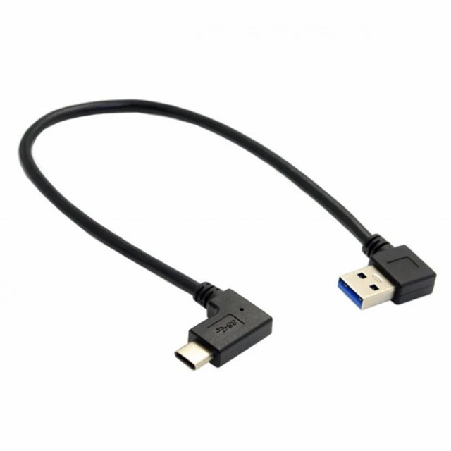 Alt view image 4 of 7 - WRIARICH Reversible USB 3.1 USB-C Angled to 90 Degree Right Angled USB 3.0 Cable for Laptop Tablet Phone (30cm)