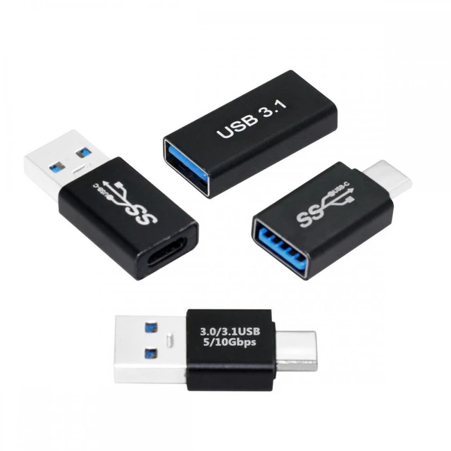Main image of WRIARICH 4pcs/lot USB 3.1 Type-A Male Female to USB-C Female Power Data 10Gbps Adapter for Laptop Phone