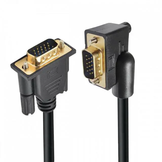 Main image of WRIARICH 100CM 90 Degree Right Angled VGA RGB Male to Straight Male Extension Cable 3COAX+6C for Monitor Projector Computer