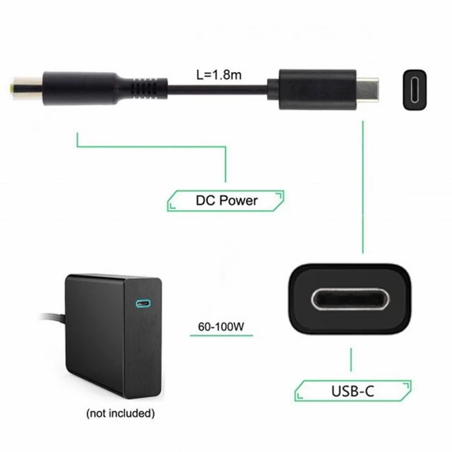 Alt view image 4 of 7 - WRIARICH PD Power Type-C USB-C Input to DC 5.5*2.5mm Power PD Charge Cable for Laptop Notebook