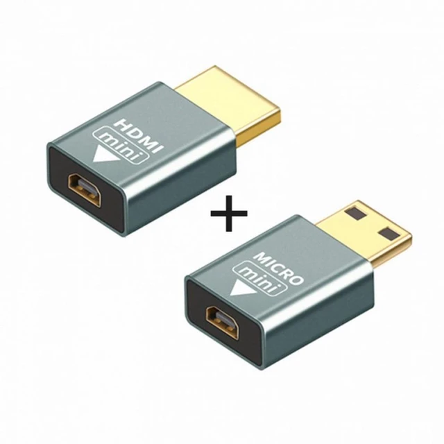 Main image of WRIARICH 2pcs/set Compatible Micro HDMI Female to Mini Male HDMI 1.4 Male Adapter 4K@60hz