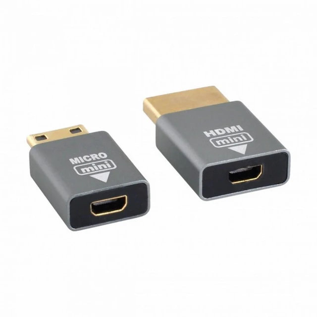 Alt view image 3 of 7 - WRIARICH 2pcs/set Compatible Micro HDMI Female to Mini Male HDMI 1.4 Male Adapter 4K@60hz