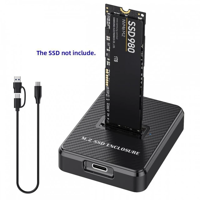Alt view image 2 of 7 - WRIARICH USB 3.0 USB-C Type-C to NVME M-key M.2 NGFF SATA SSD Docking Vertical External PCBA Case Enclosure RTL9210B Chipset