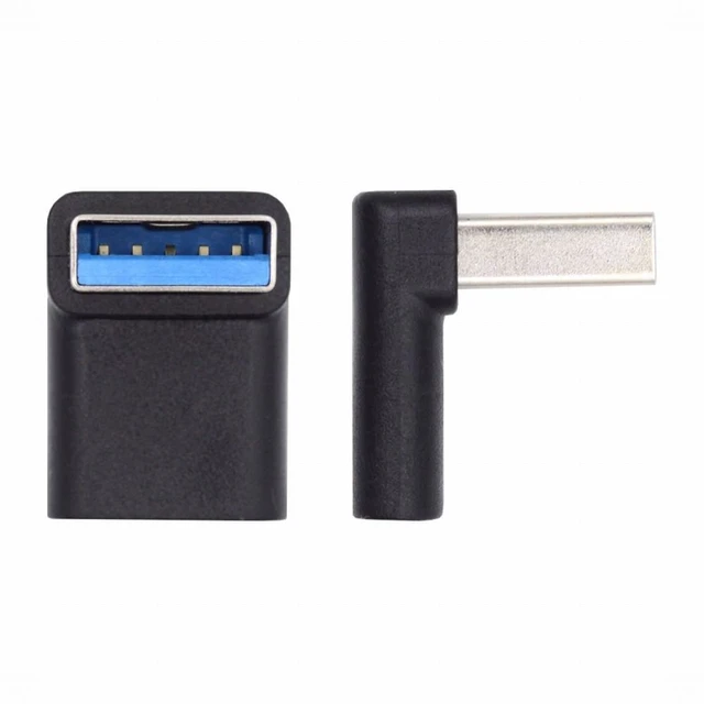 Alt view image 3 of 7 - WRIARICH Type-C USB-C Female 90 Degree Down Angled to USB 3.0 A Male Data Adapter for Laptop Desktop