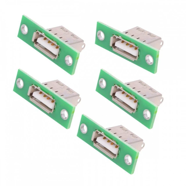 Main image of WRIARICH 5pcs/set DIY OEM USB Type-A Female Socket Connector with Panel Mount Solder Type