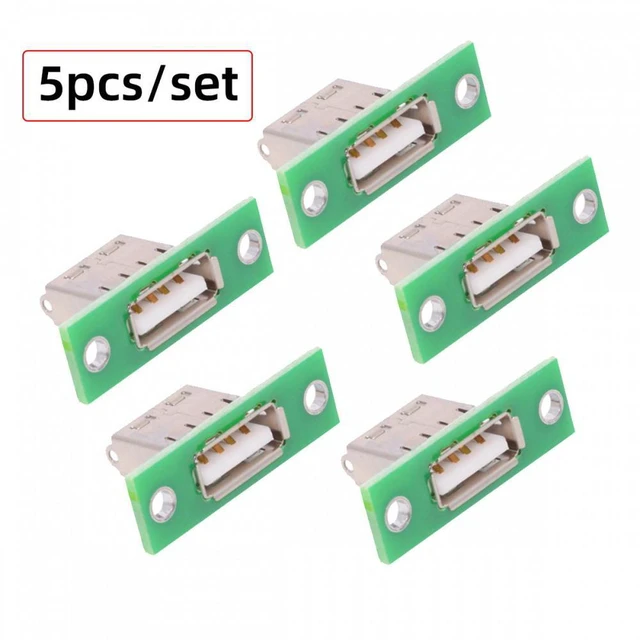 Alt view image 2 of 6 - WRIARICH 5pcs/set DIY OEM USB Type-A Female Socket Connector with Panel Mount Solder Type