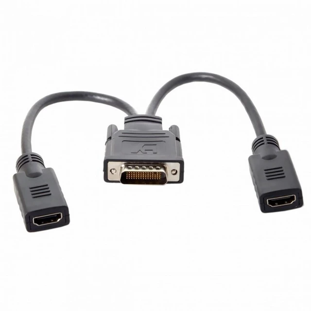 Alt view image 5 of 7 - WRIARICH DMS-59Pin Male to Dual HDMI 1.4 HDTV Female Splitter Extension Cable for PC Graphics Card