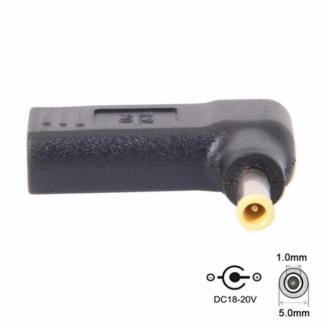 Alt view image 2 of 7 - WRIARICH PD Power USB 3.1 Type-C USB-C to DC 19V 5.0*1.0mm Adapter PD Emulator Trigger 90 Degree Angled Yellow