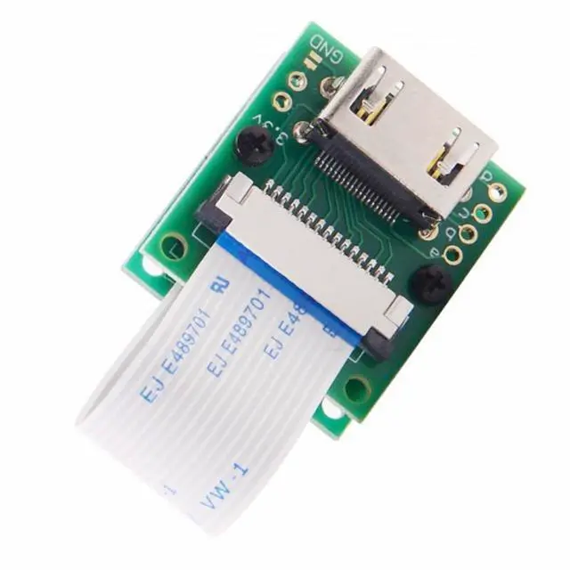 Alt view image 7 of 7 - WRIARICH Raspberry PI Camera Module to HDMI Type A Male HDTV FPC Flat Cable 5cm fit for PES001