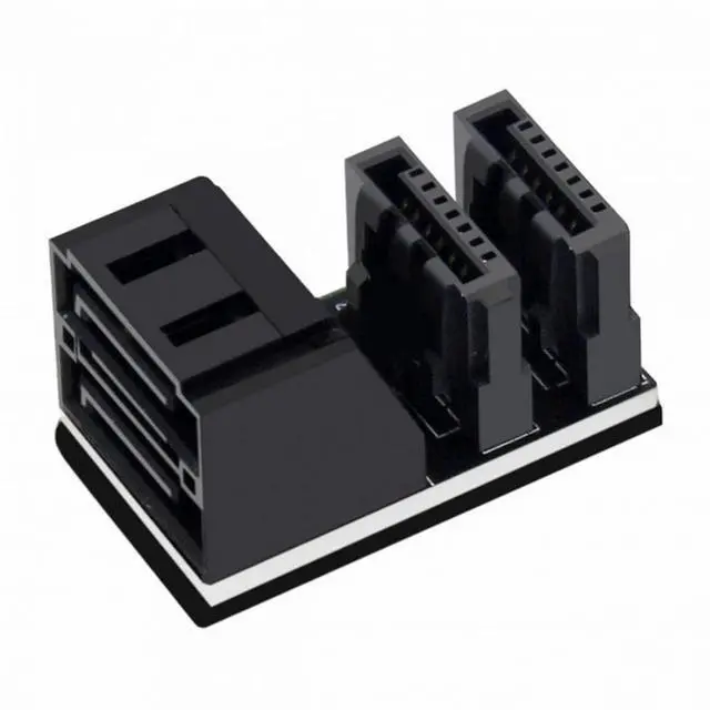 Main image of WRIARICH Dual SATA 7Pin Female to 7Pin Male Vertical 90 Degree Angled Adapter Low Profile for Desktops SSD HDD Mainboard Motherboard