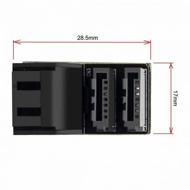 Alt view image 6 of 7 - WRIARICH Dual SATA 7Pin Female to 7Pin Male Vertical 90 Degree Angled Adapter Low Profile for Desktops SSD HDD Mainboard Motherboard