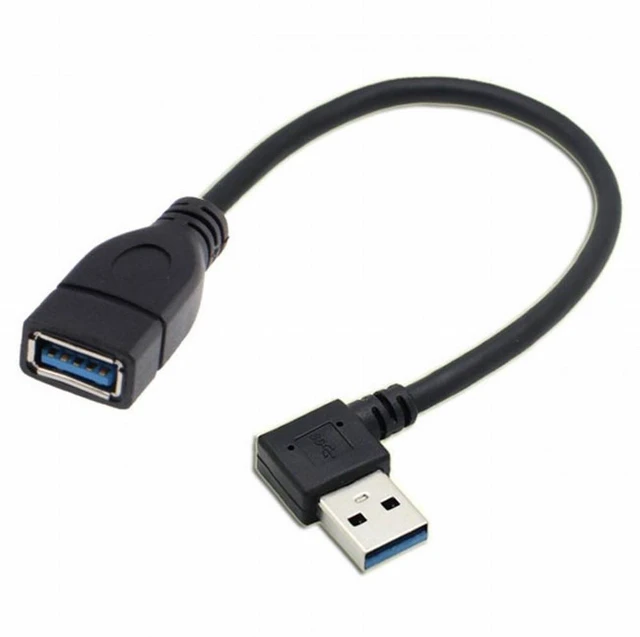 Main image of WRIARICH Left Angled USB 3.0 Type-A Male to USB 3.0 Type-A Female Extension Cable (20cm) 5Gbps 90 Degree
