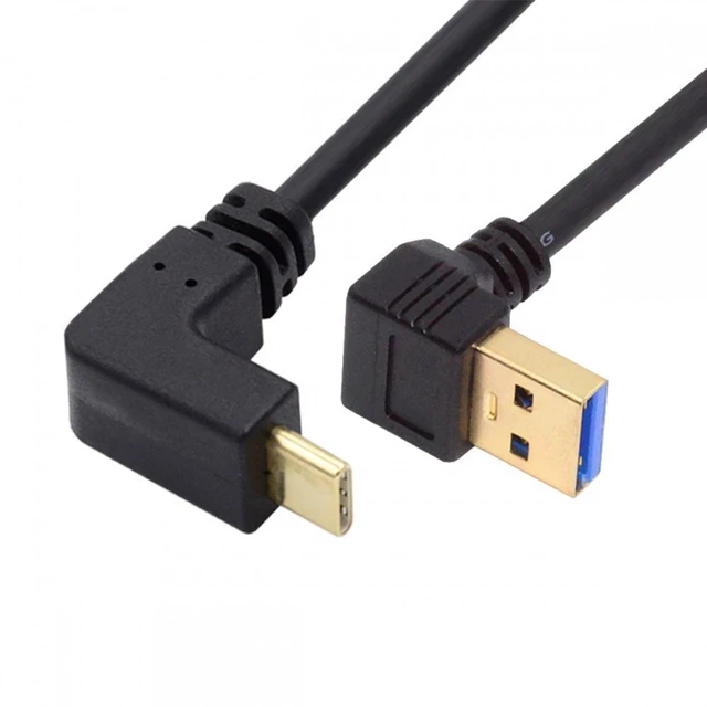 Main image of WRIARICH USB 3.1 USB-C Up Down Angled to 90 Degree Down Angled A Male Data Cable for Tablet Phone